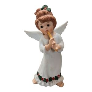 Charming Angel Figurine with White and Brown Accents. Giftcraft. Euc